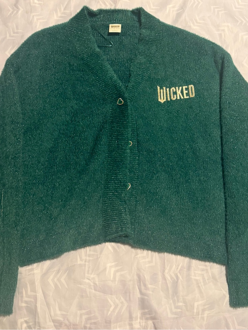 Wicked Emerald Green V-Neck Shimmer Cardigan